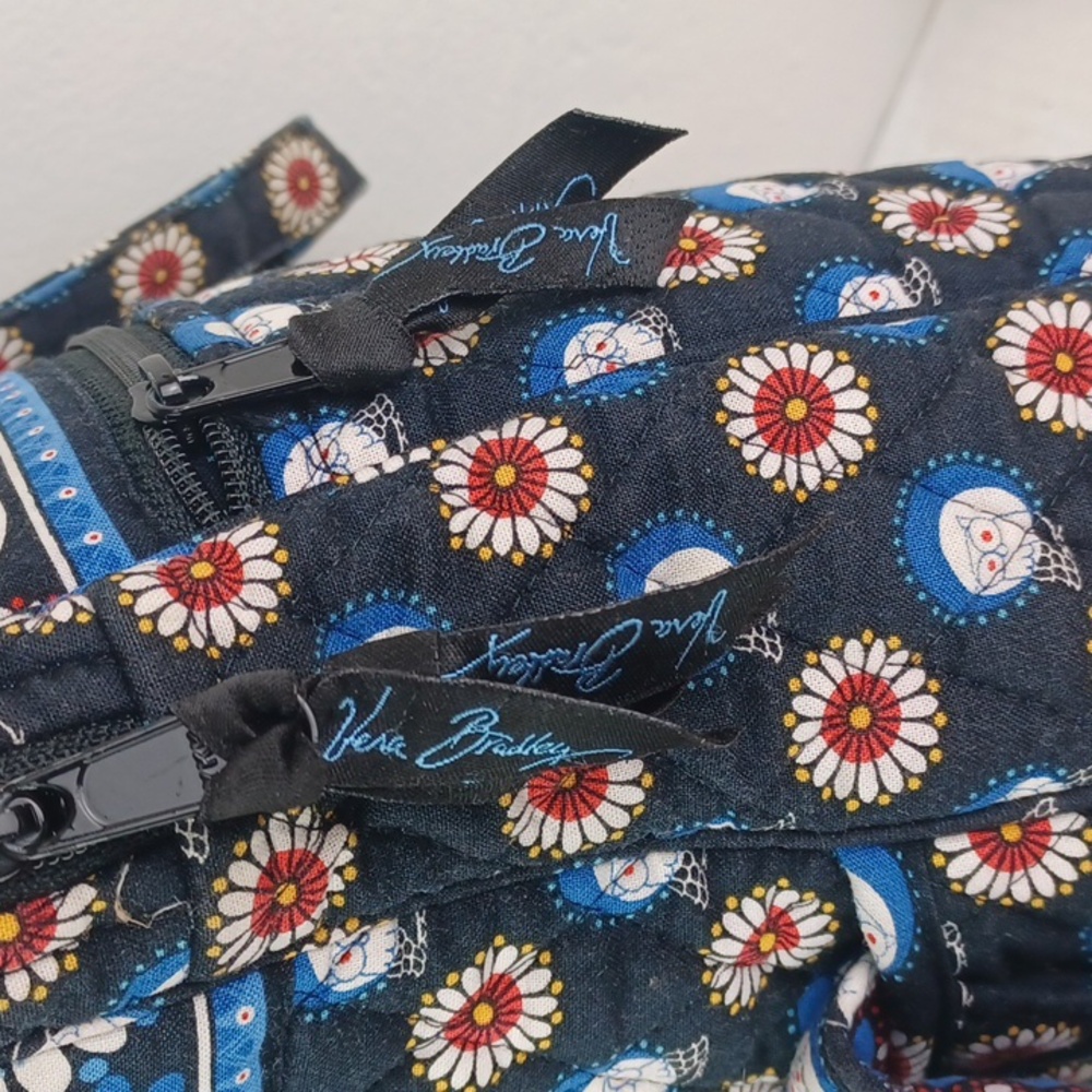Vera Bradley Night Owl Extra Large Floral Paisly Shoulder Bag Tote 12" X 14" - Picture 7 of 16